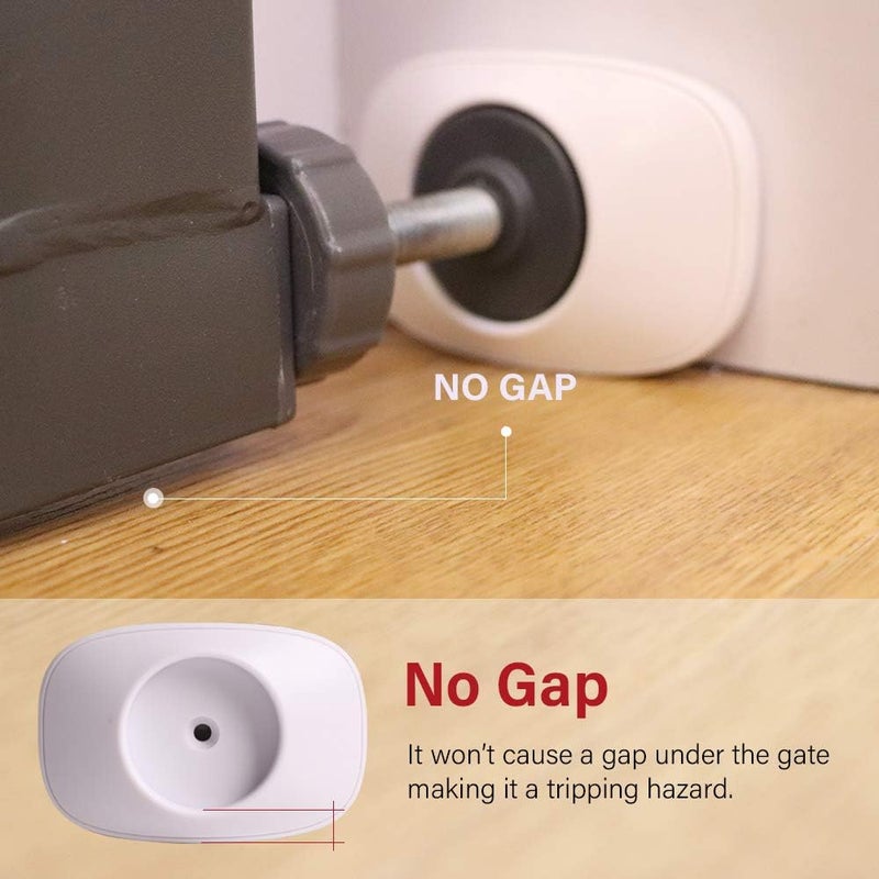 EUDEMON واقي باب الأطفال للحماية من الجدران واقي للجدران للبوابة المثبتة بالضغط يحمي الجدران وقاعدة السلم وإطار الباب والمداخل يعمل على بوابات الحيوانات الأليفة سهل التركيب أبيض 4 عبوات - Image 3