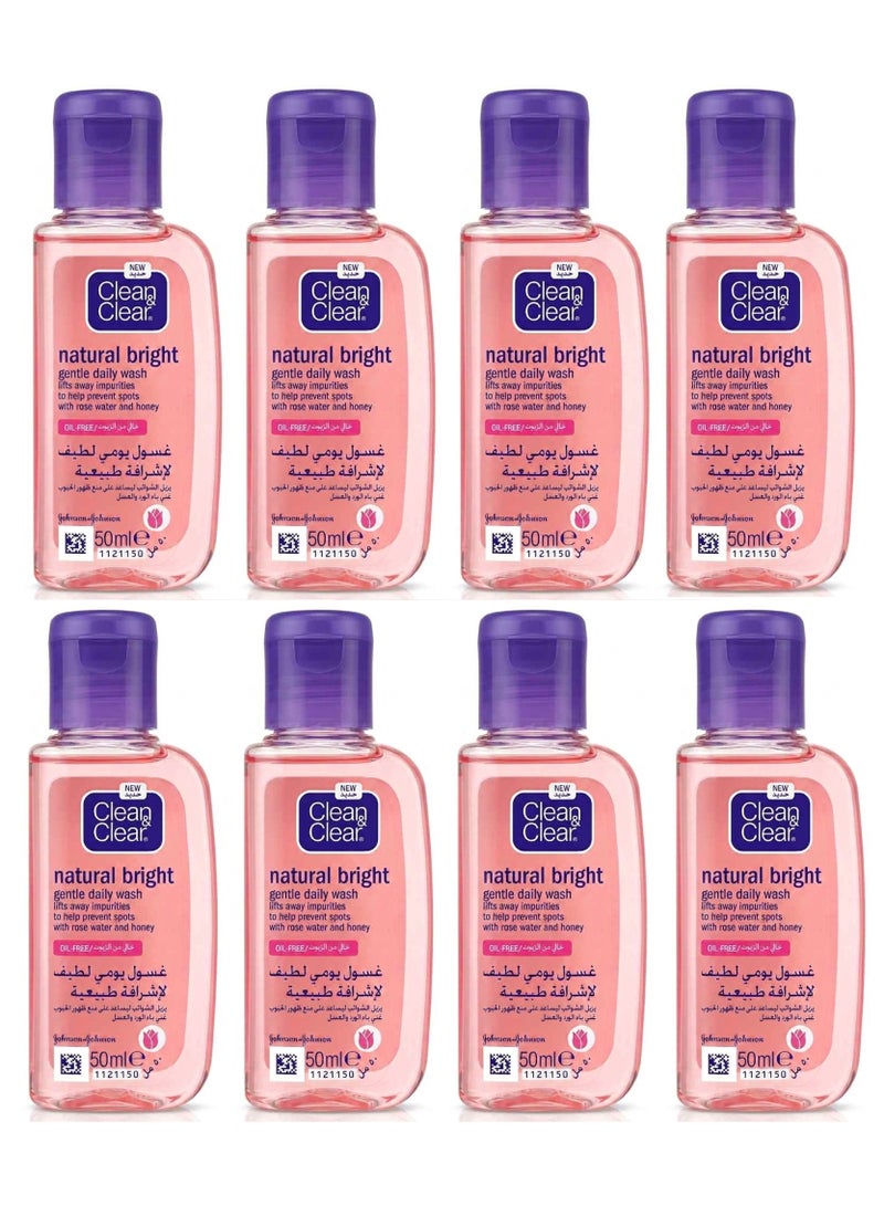 Clean & Clear 8Pcs Clean & Clear Natural Bright Daily Facial Wash 50Ml - Image 1