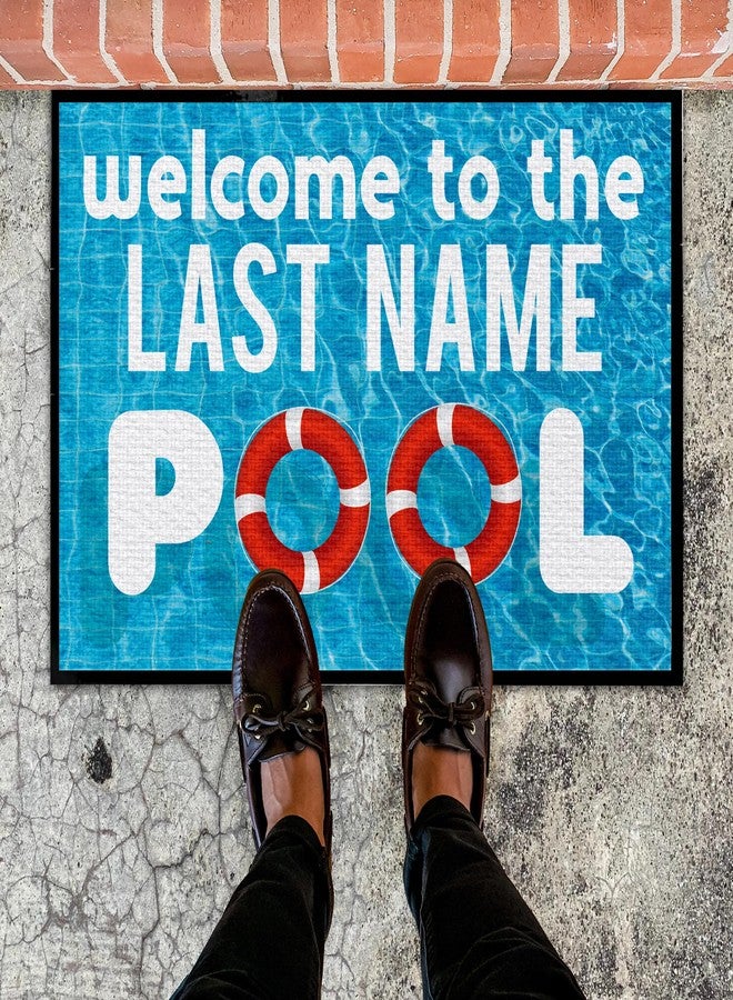 VictoryStore Victory Home Accessory: Custom Swimming Pool Doormat - Welcome to The Pool Door mats - Custom Last Name Floor Mat (1, 24x36 Inches) - Image 2