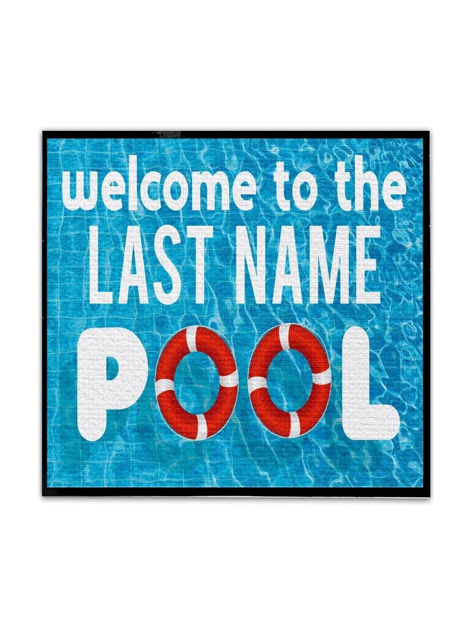 VictoryStore Victory Home Accessory: Custom Swimming Pool Doormat - Welcome to The Pool Door mats - Custom Last Name Floor Mat (1, 24x36 Inches) - Image 1