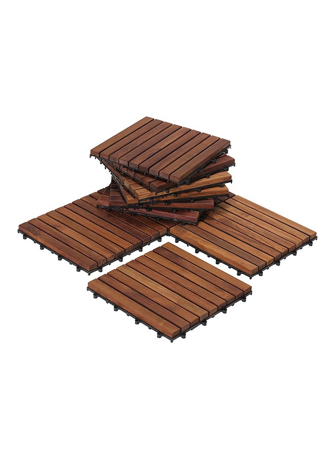HOME TASTE Wooden Decking Tiles Hardwood Wood Flooring Deck Patio Outdoor Garden Floor Interlocking Balcony Roof Terrace Office Tile Waterproof Balcony Flooring 1 Pcs  - Image 1