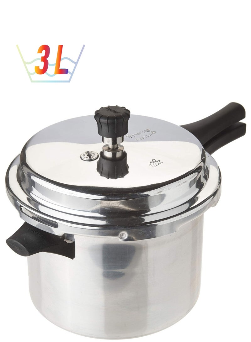Bisbell 3Liters Pressure Cooker Induction Base Heavy-Duty Aluminium With Lid Durable Handles Ideal For Small To Medium Households Saves Energy, Create Delicious, Silver 3L BB1695 Silver - Image 1