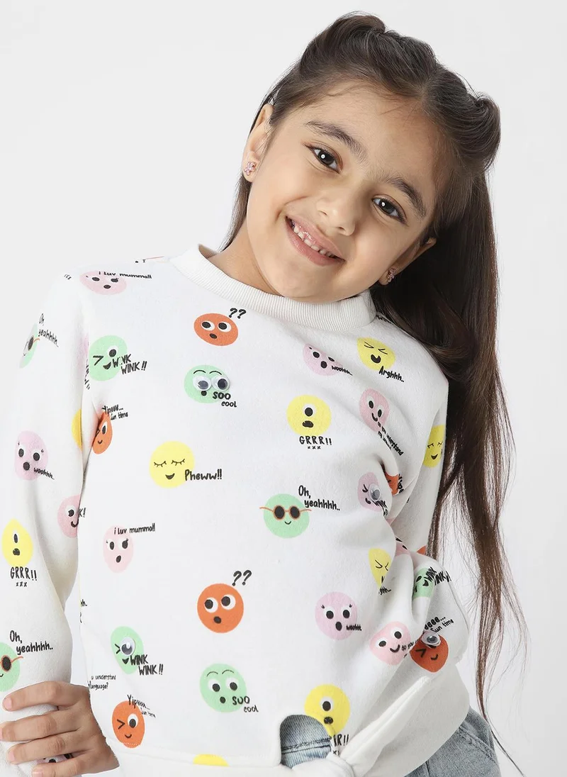 Nautinati  Girls Conversational Playful Printed Sweatshirt  | Best Price UAE