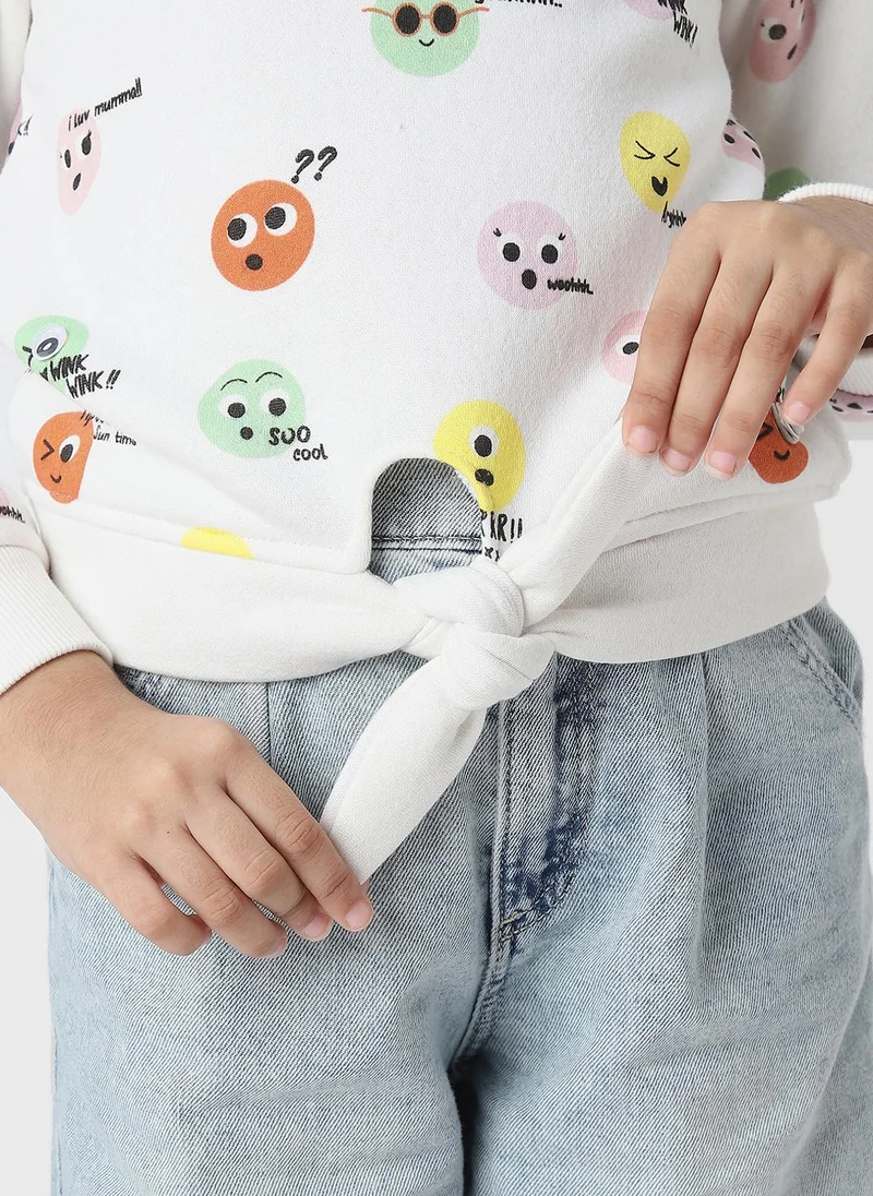 Nautinati  Girls Conversational Playful Printed Sweatshirt  | Best Price UAE