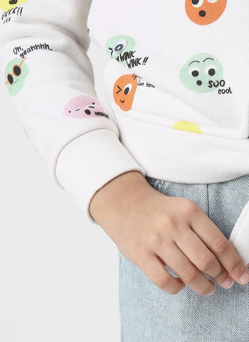 Nautinati  Girls Conversational Playful Printed Sweatshirt  | Best Price UAE
