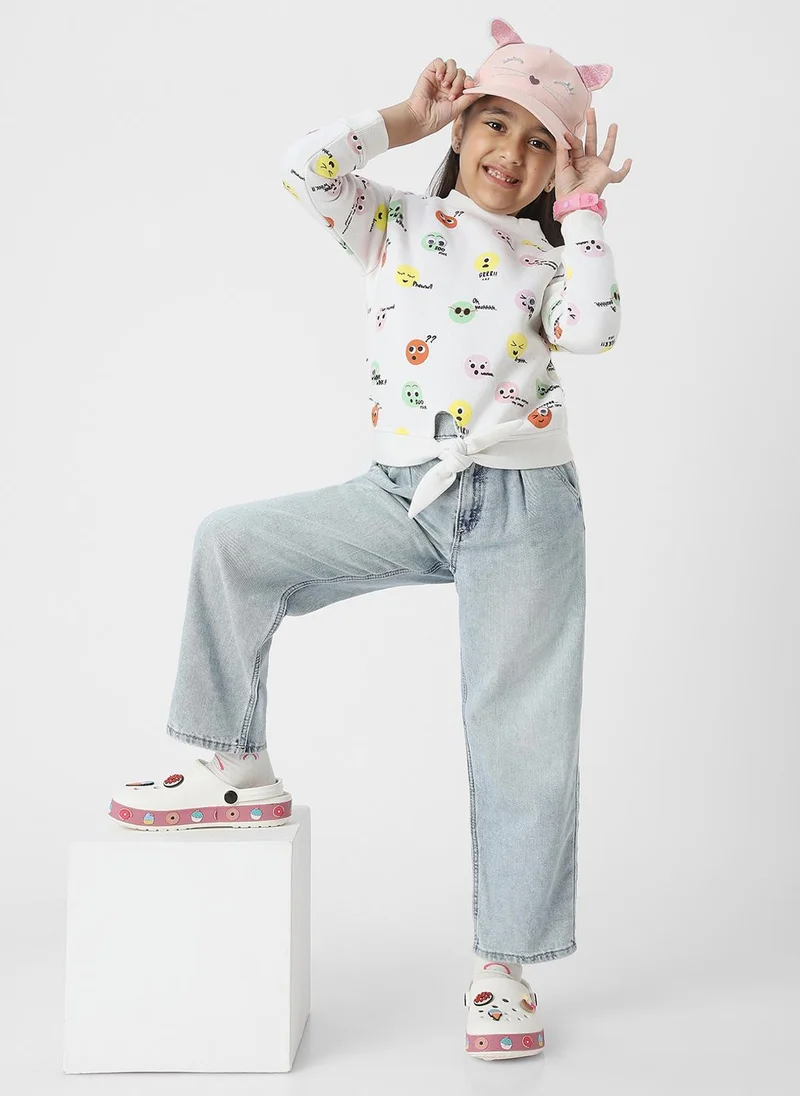 Nautinati  Girls Conversational Playful Printed Sweatshirt  | Best Price UAE