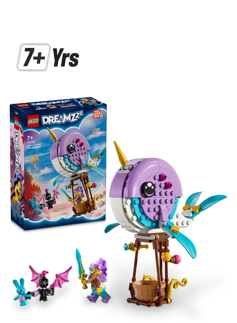 LEGO DREAMZzz Izzie's Narwhal Hot-Air Balloon Toy, Sea Animal Building Set, Save Bunchu from a Grimspawn, Transforming Whale Toy Figure, Gifts for Girls Boys and Kids Aged 7 Plus Years Old 71472