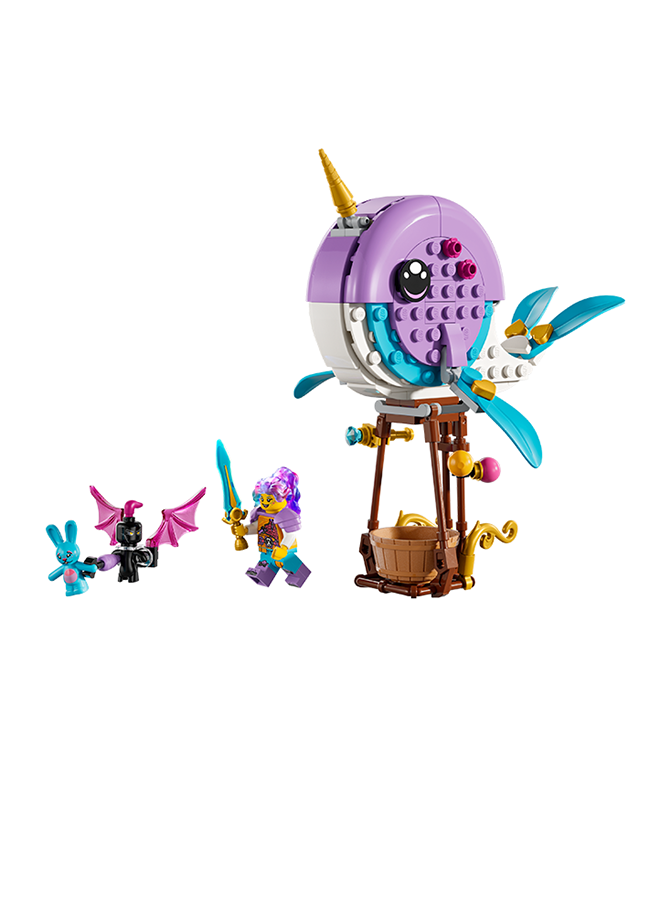 LEGO DREAMZzz Izzie's Narwhal Hot-Air Balloon Toy, Sea Animal Building Set, Save Bunchu from a Grimspawn, Transforming Whale Toy Figure, Gifts for Girls Boys and Kids Aged 7 Plus Years Old 71472