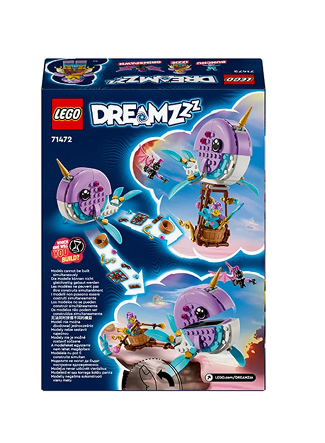 LEGO DREAMZzz Izzie's Narwhal Hot-Air Balloon Toy, Sea Animal Building Set, Save Bunchu from a Grimspawn, Transforming Whale Toy Figure, Gifts for Girls Boys and Kids Aged 7 Plus Years Old 71472