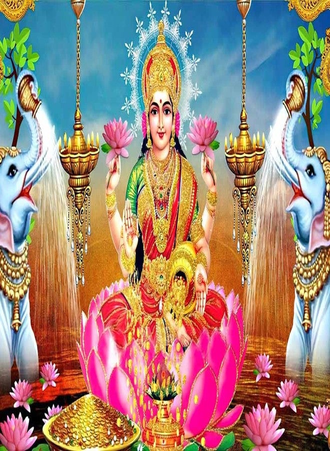 wallpics ملصق فينيل ديني مقاوم للماء للإلهة ما لاكشمي من Wallpics (12 × 18 بوصة، Can1922-1) - Image 1