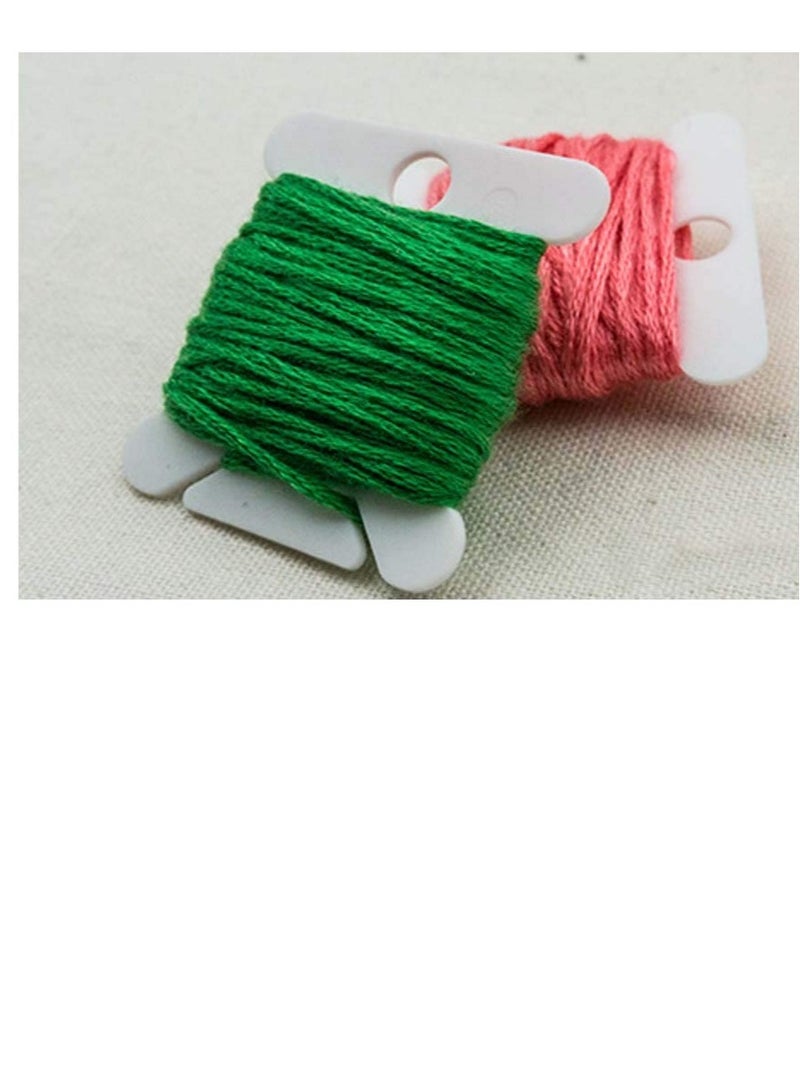 Excefore 300pcs Plastic Floss Bobbins Cross Stitch Embroidery Cotton Thread for Craft DIY Embroidery Sewing Thread Storage Embroidery Thread Cards Cross Stitch Bobbin White  - Image 2