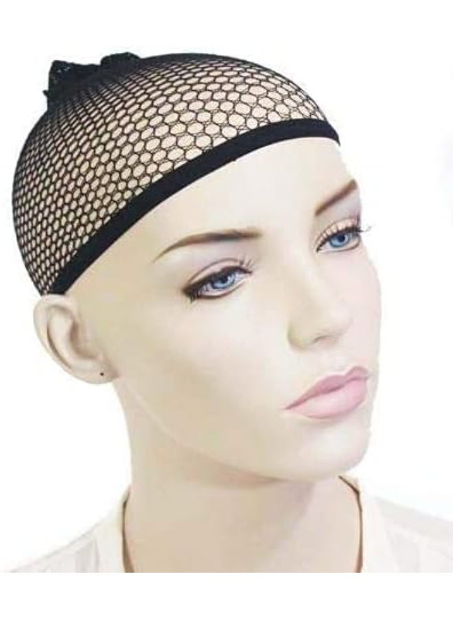 Black Closed-End Mesh Wig Cap, Stretchable Hair Net for Secure Wig Fit – Pack of 2 - Image 2