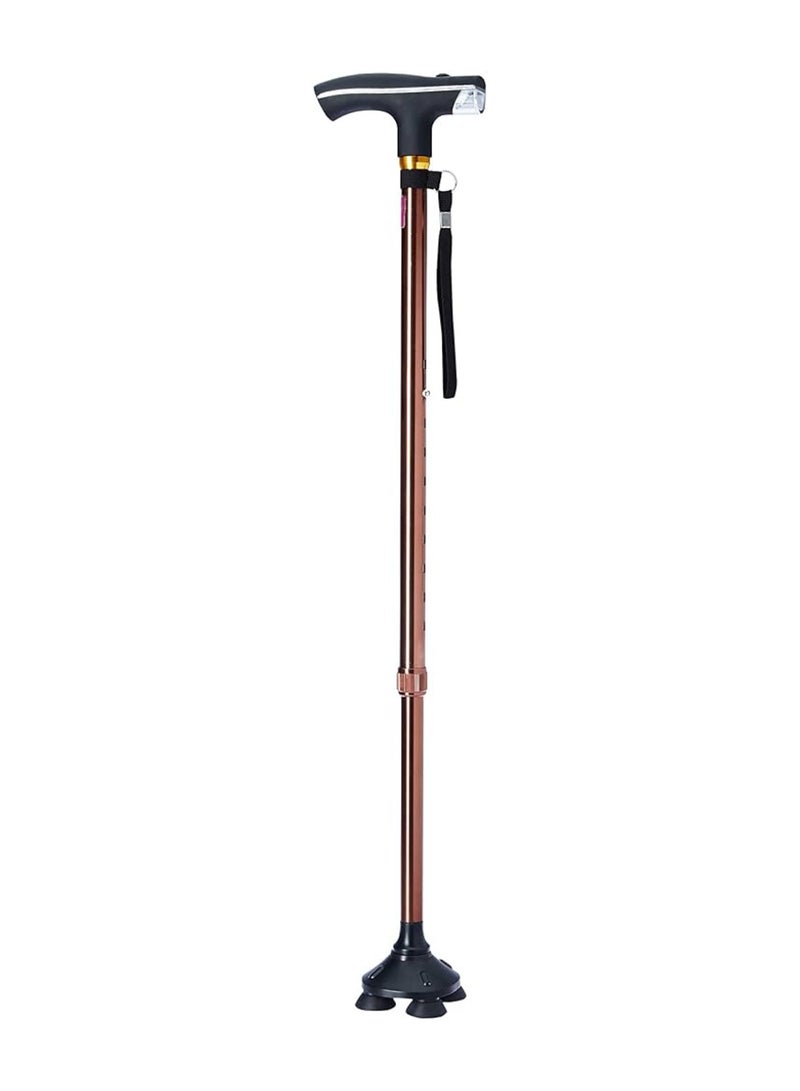 Yuwell Canes Foldable And Retractable Walking Stick For Men And Women Walking Stick Human Bionics Wear Resistant Non-Slip Pad Elderly Crutch Body Mechanics, Bionics Design Principles Cane Ultimate Magic Cane With LED Light Aluminum Alloy Regimen Security Balance Convenient 5 Major Functions Three-Point Support, Four Fold, Five Telescopic Rotating Bending The Handle Lighting Gold - Image 4
