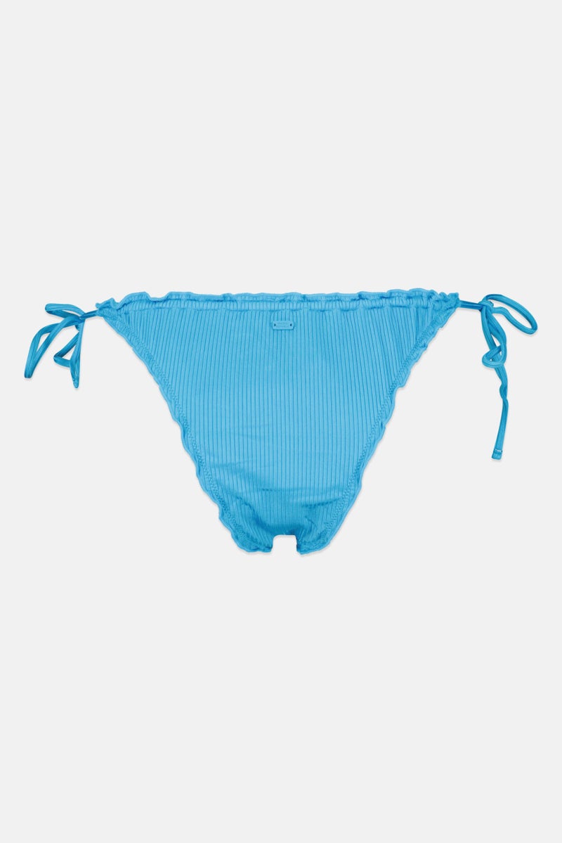 Pull & Bear Pull Bear X Pacific Republic Women Ribbed Bikini Bottom, Blue  - Image 3