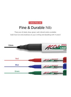 Monami Accu Liner Dry Erase Markers Fine Tip (1.5mm) Low Odor Whiteboard Markers Blue 12 Count  - Image 3