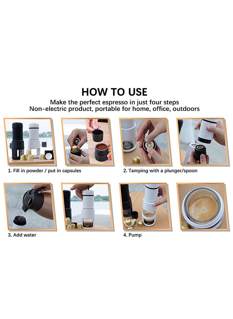 STARESSO - Portable Espresso Maker Small Eepresso Cappuccino Coffee Machine,Travel Coffee Maker Small Press Hand Coffee Maker Espresso Machine for Camping, Travel Office Home Sailing - Image 1