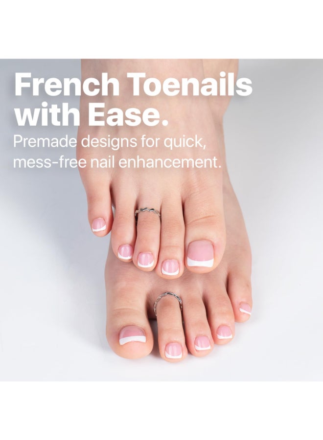 SXC Cosmetics XPro Tips French Tip Press On Toenails for Women Acrylic Soft Gel System Short French Pink Short - Image 4