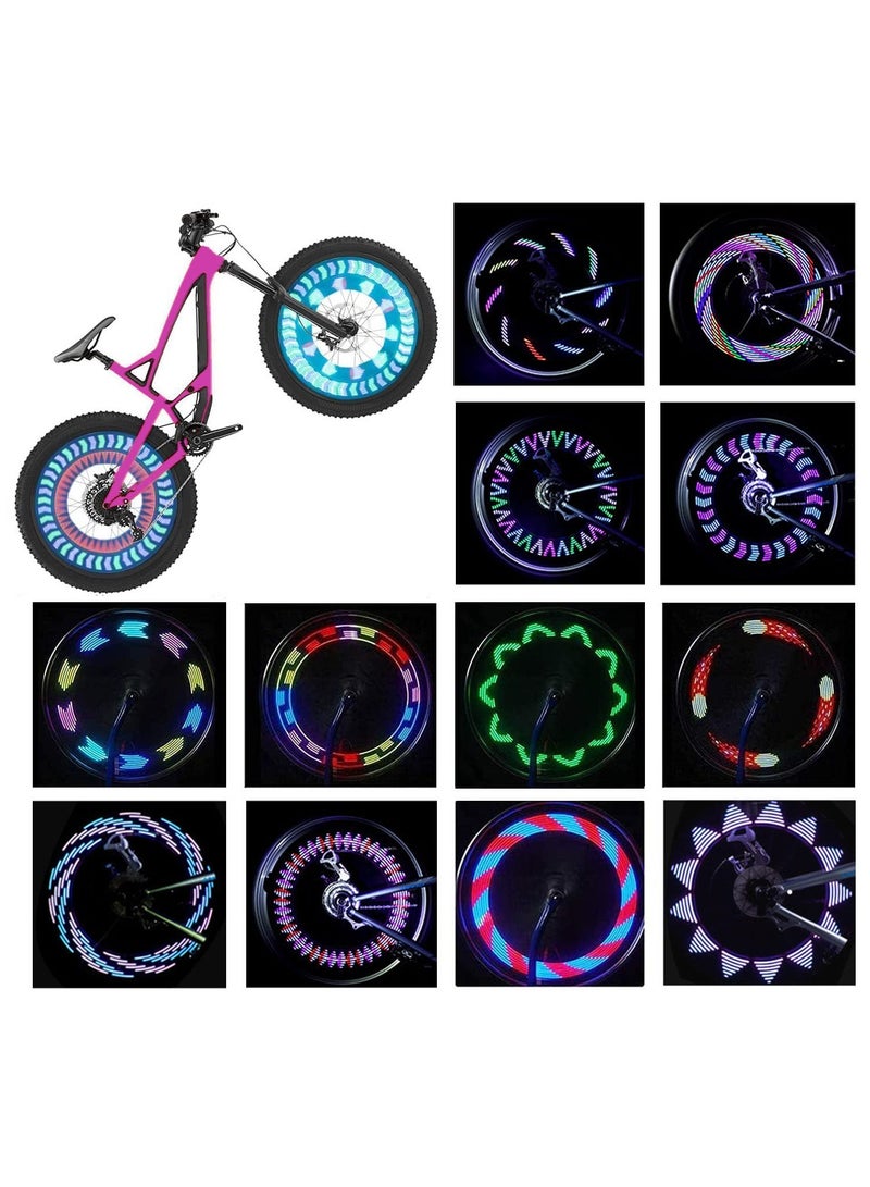 SOLARAE Ultra Bright Waterproof LED Bicycle Spoke Lights - 14-LED with 30 Dynamic Patterns for Mountain, Road, Hybrid, and Folding Bikes (2-Pack) - Image 1