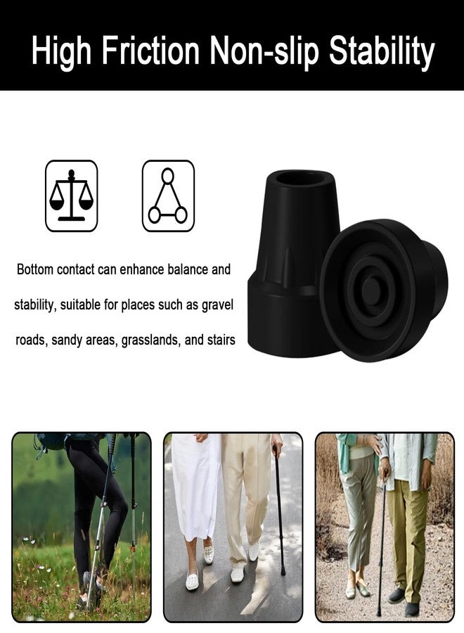 Bcautay 4 Pack Replacement Rubber Cane Tips 3/4 Inch Heavy Duty Rubber Crutch Tips Non Slip Walker Tips for Walkers Commodes Shower Chairs Canes Leg (Black) - Image 5
