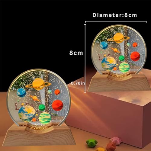 One94Store 3D Acrylic LED Night Light with Planet Design – Warm White Ambient Lighting Decorative Table Lamp with Durable Plastic Base for Bedroom, Living Room, Study, Kids Room, Home Décor & Gifting - Image 2