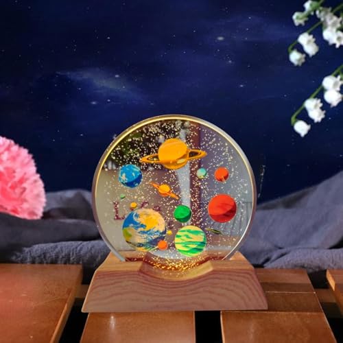 One94Store 3D Acrylic LED Night Light with Planet Design – Warm White Ambient Lighting Decorative Table Lamp with Durable Plastic Base for Bedroom, Living Room, Study, Kids Room, Home Décor & Gifting - Image 3