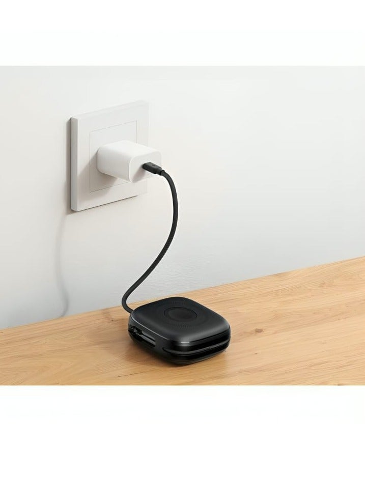 VEGER 10000mAh Wireless Power Bank 20W Support MagSafe Charging with 2 Built-in Cables and Smart Light Indicator Black - Image 4