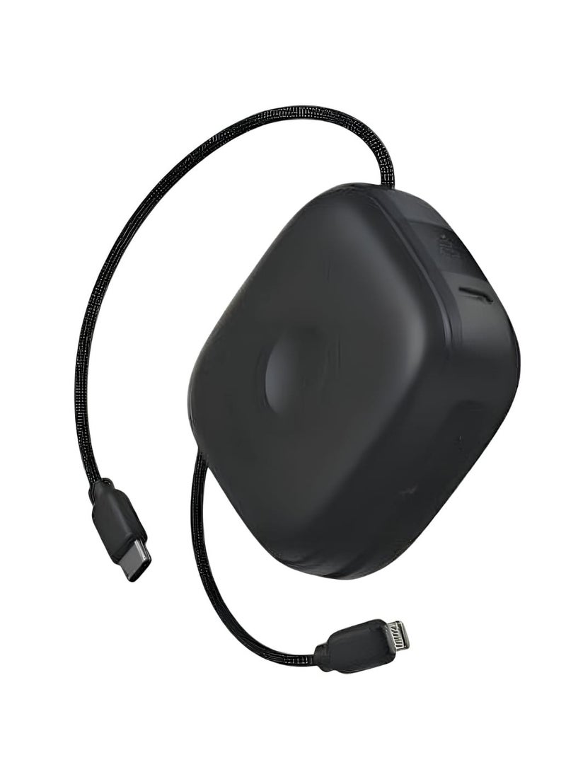 VEGER 10000mAh Wireless Power Bank 20W Support MagSafe Charging with 2 Built-in Cables and Smart Light Indicator Black - Image 1