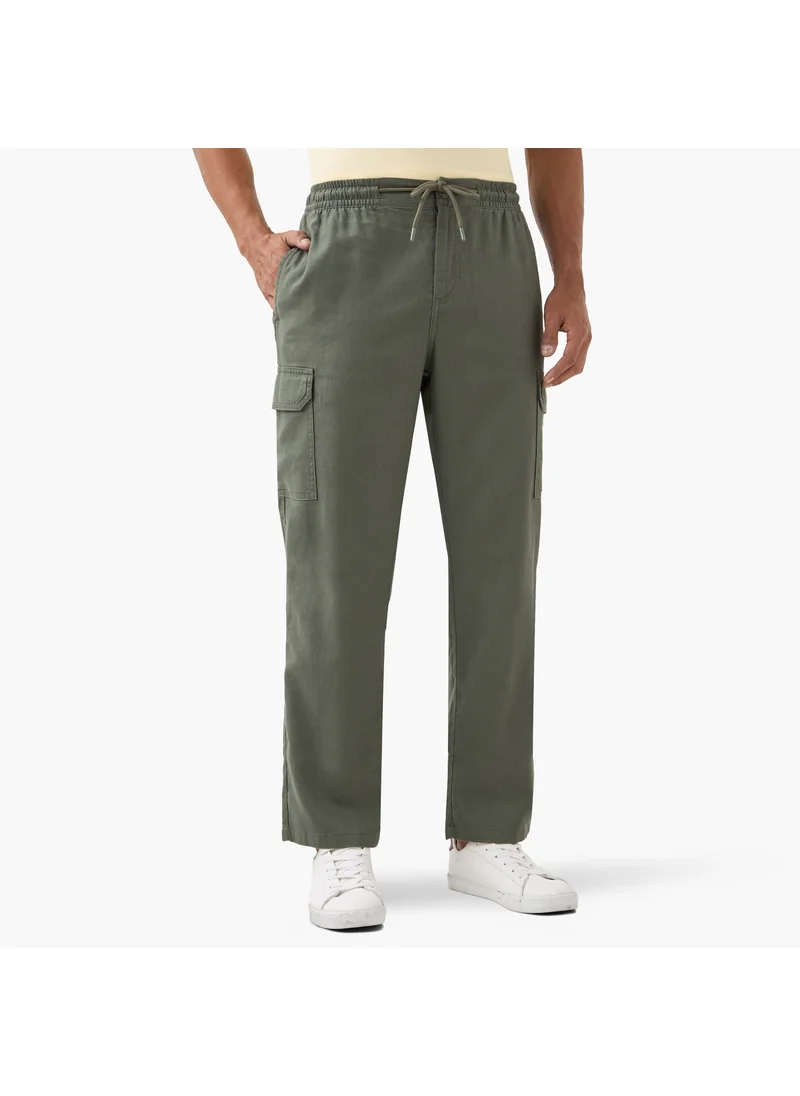 ايكونيك Iconic Cargo Flexi Waist Trousers with Drawstring Closure