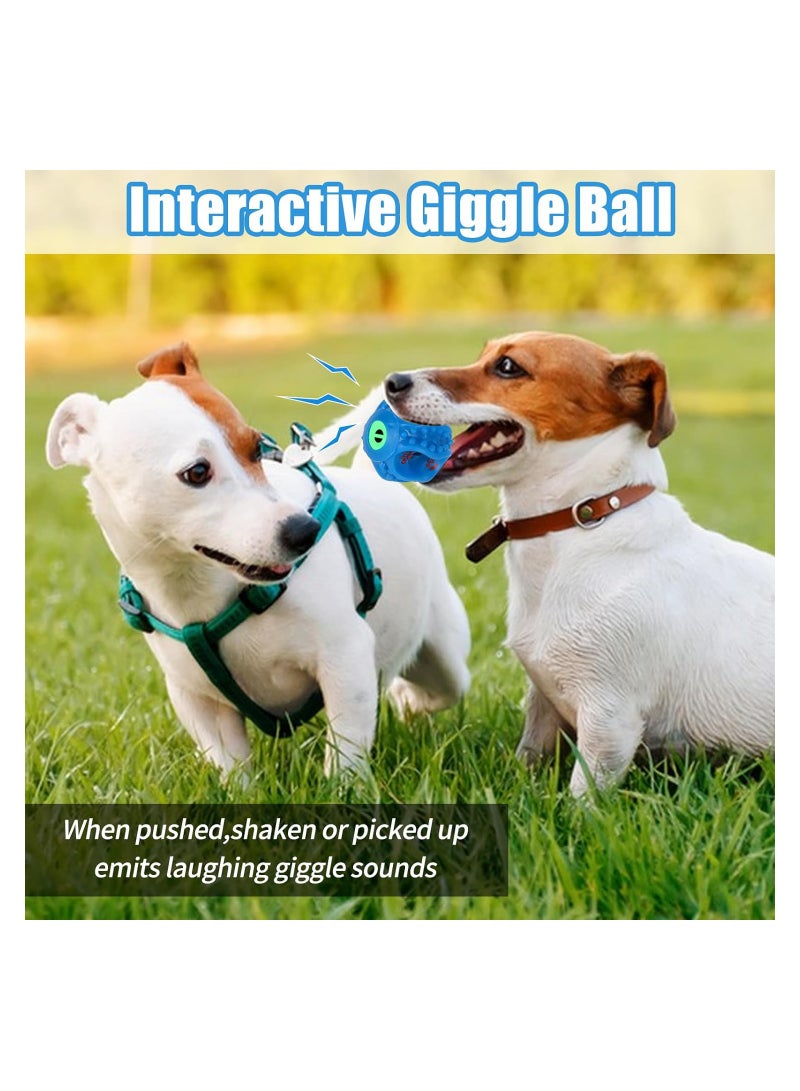 SYOSI 3Pcs Dog Balls with Sound Giggle Ball for Small, Medium Dogs Interactive Dog Toy Ball Dogs Bouncy Fetch Ball for Boredom Rubber Squeaky Balls Puppy Teeth Cleaning Ball for Pet Fetch Chew Ball Toys  - Image 4