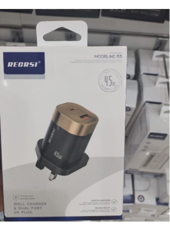 شاحن حائطي من ماركة RECRSI بموديل NC-53.