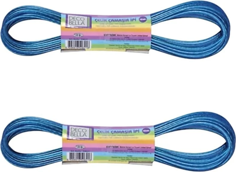 Hane216 2 Pieces 10 Meters PVC Coated Steel Clothesline