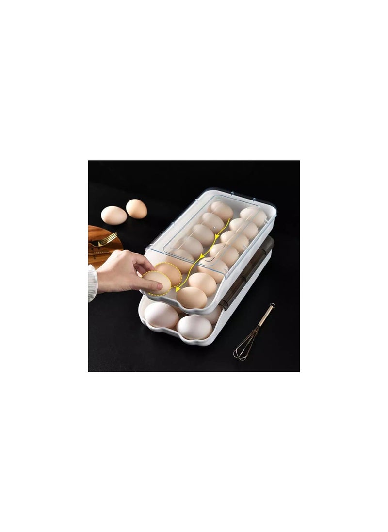 Egg Holder for Refrigerator Egg Tray Auto Scrolling down for Refrigerator Smart