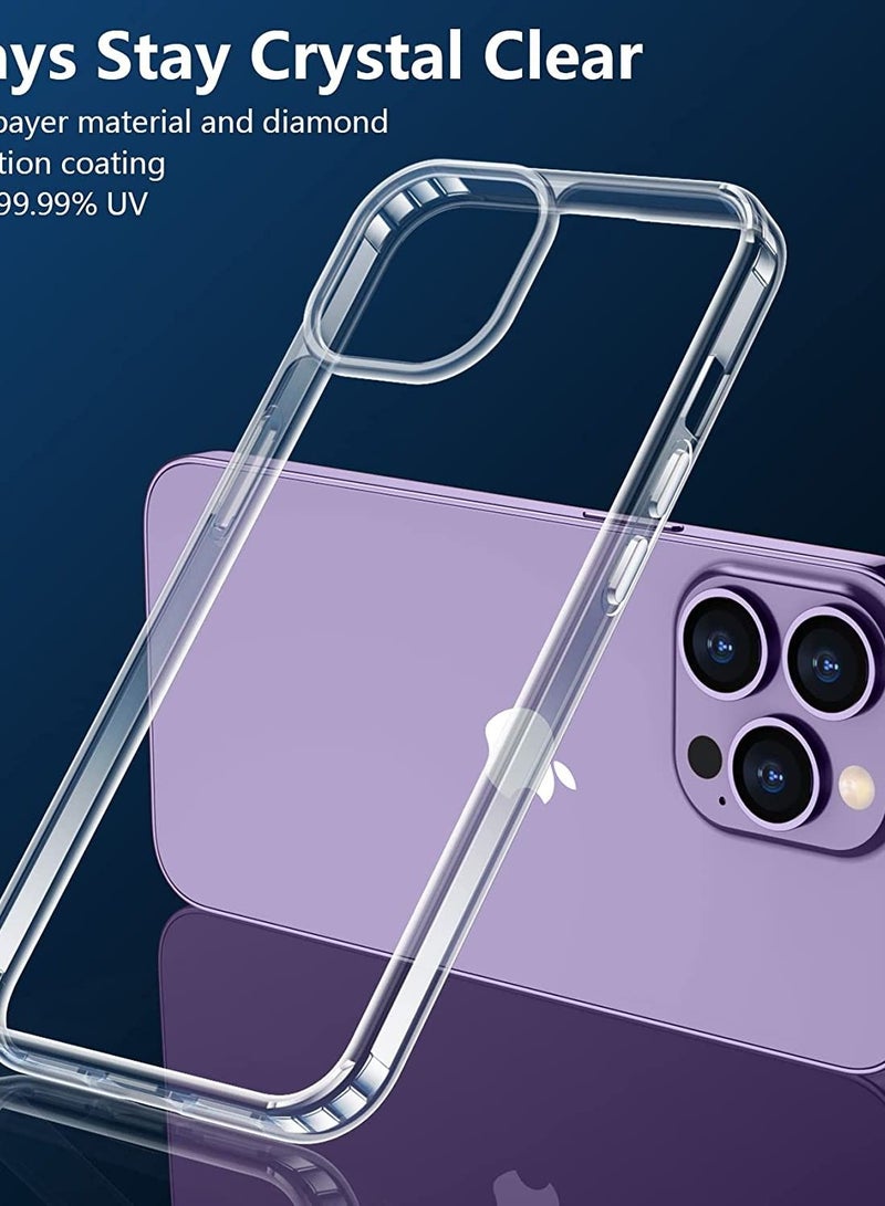 Delivus Iphone 14 Pro Max clear case Anti Yellowing Anti Drop Anti-scratch Comfortable hold Shock Absorbing (Iphone 14 Pro Max) - Image 5