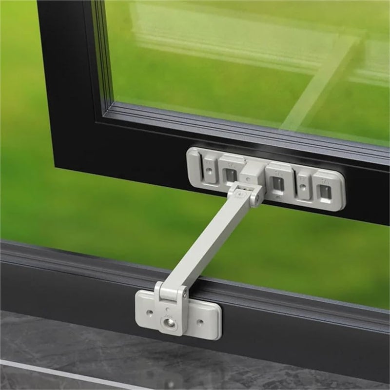 Gray Stainless Steel Window Security Lock Adjustable Sliding Door Safety Buckle - Image 3
