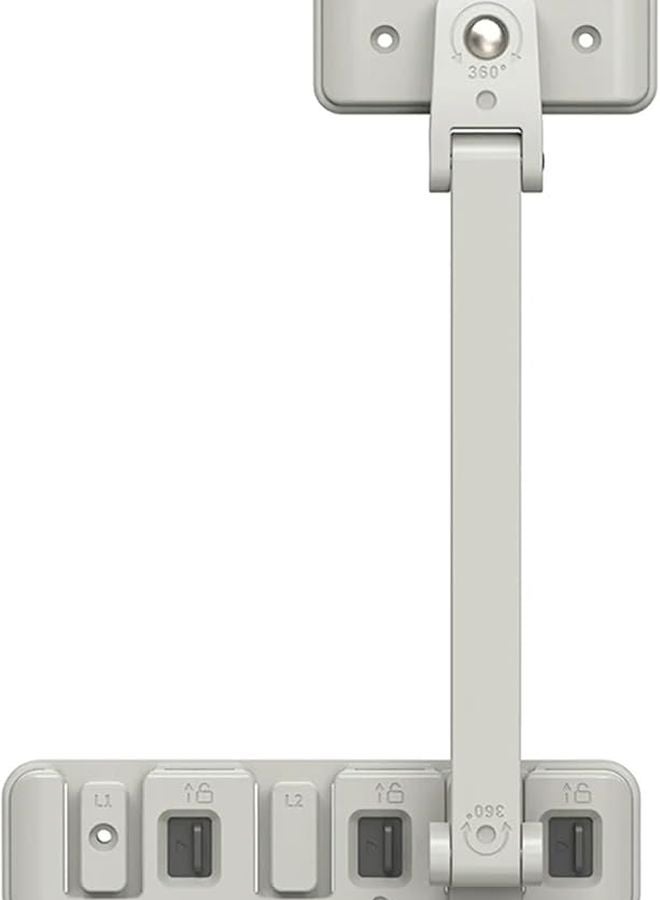 Gray Stainless Steel Window Security Lock Adjustable Sliding Door Safety Buckle - Image 1