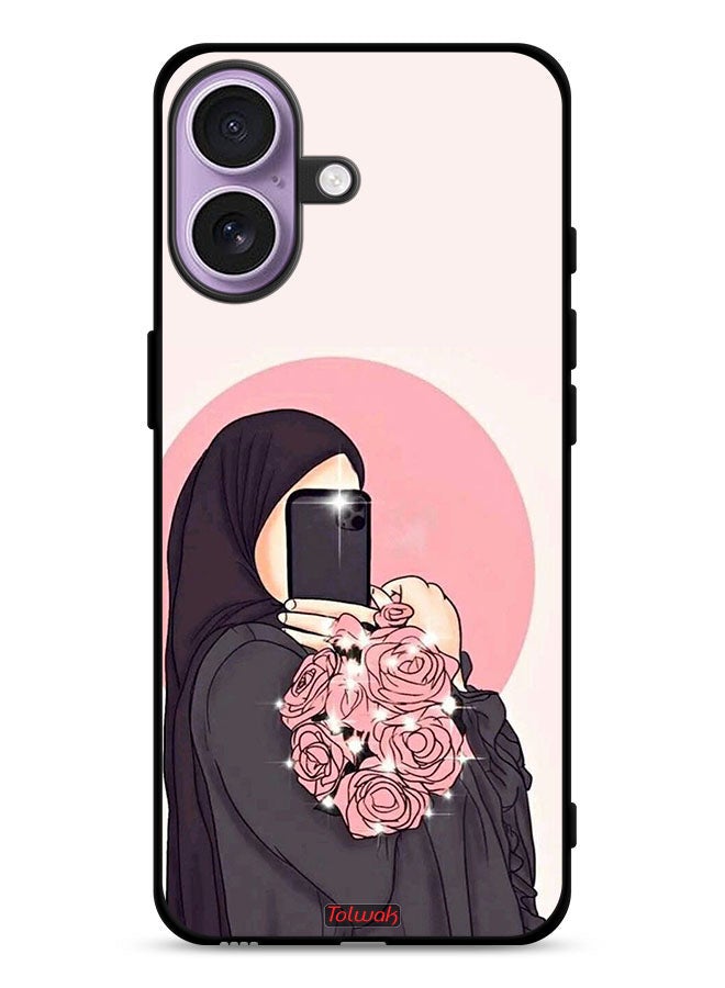 Tolwak Apple iPhone 17 Protective Case Cover Making Selfies While Holding Flowers Art - Image 1