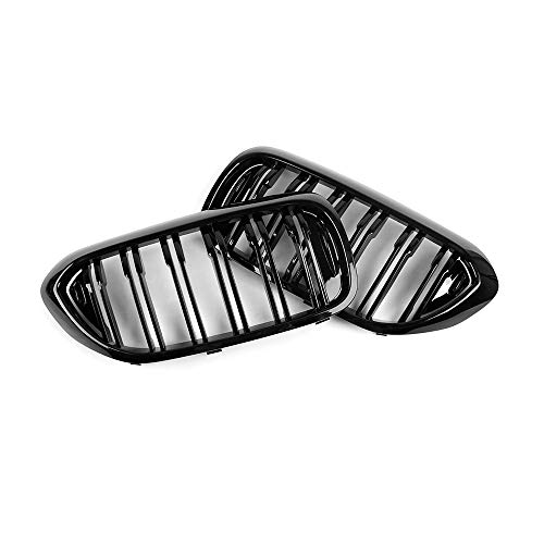SNA G30 Grille, Front Kidney Grill Compatible for 2017-2020 BMW 5 Series G30 (ABS Double Slats Gloss Black Grills, 2-pc Set) - Image 3