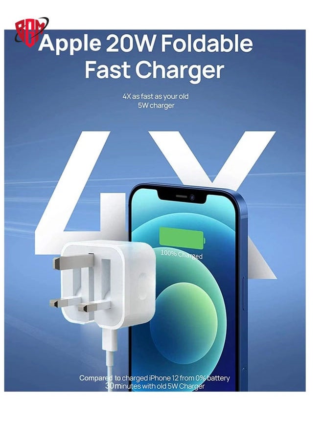 BGM - iPhone 20W Charger Apple MFi Certified‘ USB C Plug Fast Charge and USB C to Lightning Cable 2M PD Power Adapter Compatible with iPhone 13 Pro Max 13 12 SE2020 11 XR XS Max X 8 Plus iPad Pro Air Mini - Image 1
