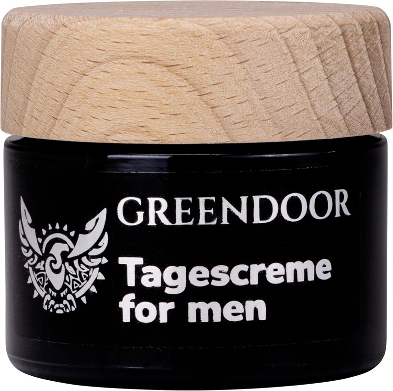 كريم النهار للرجال من GREENDOOR 50 مل كريم يمتص بشكل مثالي يحمي غير دهني مستحضرات تجميل طبيعية نباتية كريم وجه رطوبة للوجه مع الطحالب غطاء خشبي صلب من جامبو