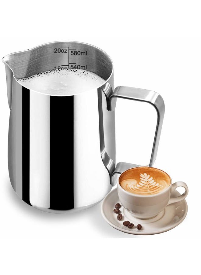 DEEMTON Milk Frothing Pitcher, Stainless Steel Latte Art Creamer Cup, 20oz/500ml - Image 1