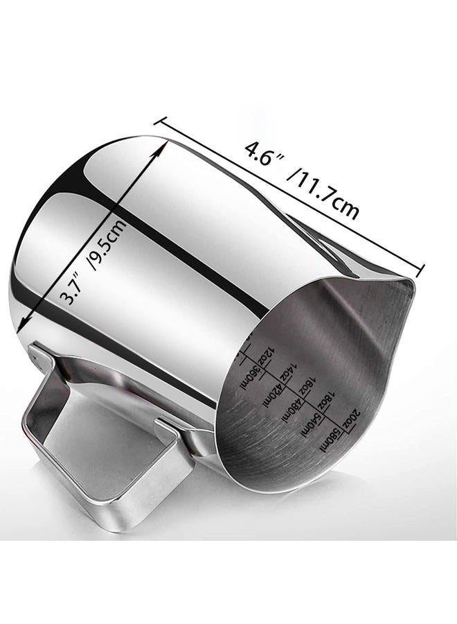 DEEMTON Milk Frothing Pitcher, Stainless Steel Latte Art Creamer Cup, 20oz/500ml - Image 4