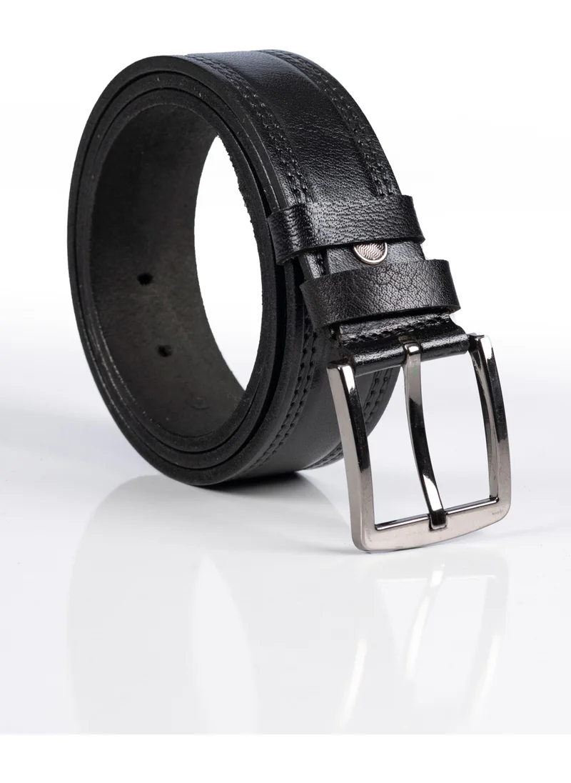 BDZ Deri BDZ Leather Genuine Leather Belt. Edge Stitching Pattern. Suitable for Linen and Canvas Width 3.8