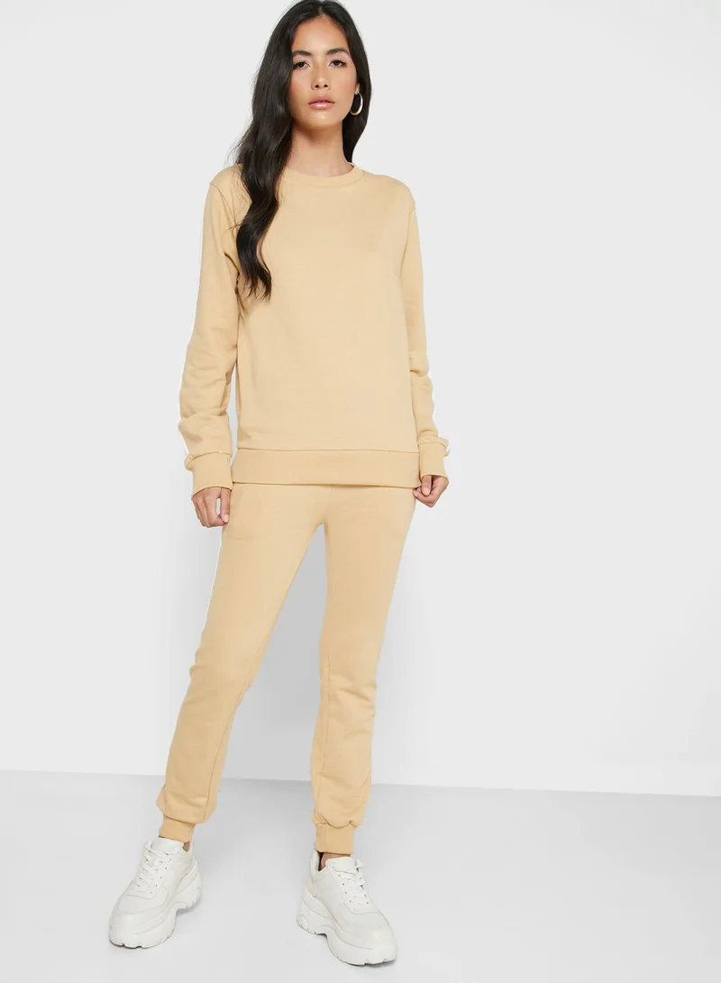 Ginger Basics Contrast Side Paneled Sweatshirt Joggers Set