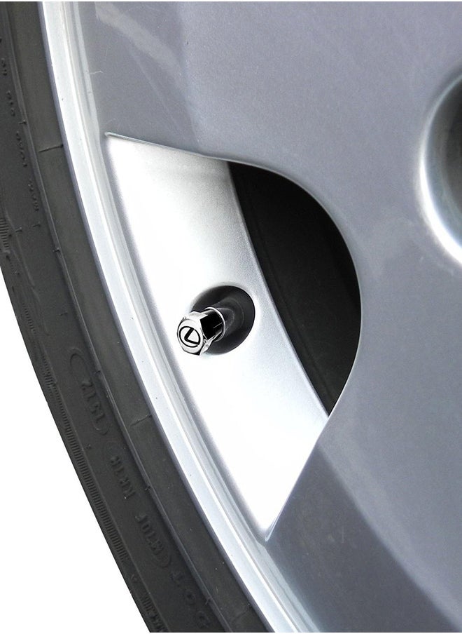 RATSAW 5 Pcs Tire Valve Stem Air Caps Cover Set Silver Logo Chrome Fit for CT is ES GS CT LS LX RX  - Image 2