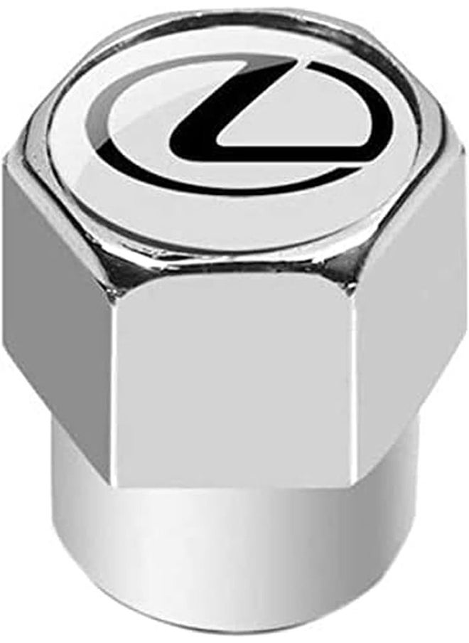 RATSAW 5 Pcs Tire Valve Stem Air Caps Cover Set Silver Logo Chrome Fit for CT is ES GS CT LS LX RX  - Image 3