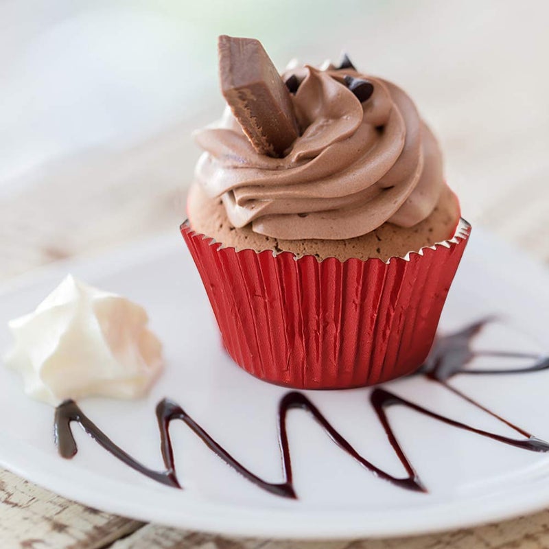 Golf Cupcake Liners Red,GOLF Standard Size Red Foil Cupcake Liners Wrappers Metallic Baking Cups,Muffin Paper Cases, 100 Pack - Image 3