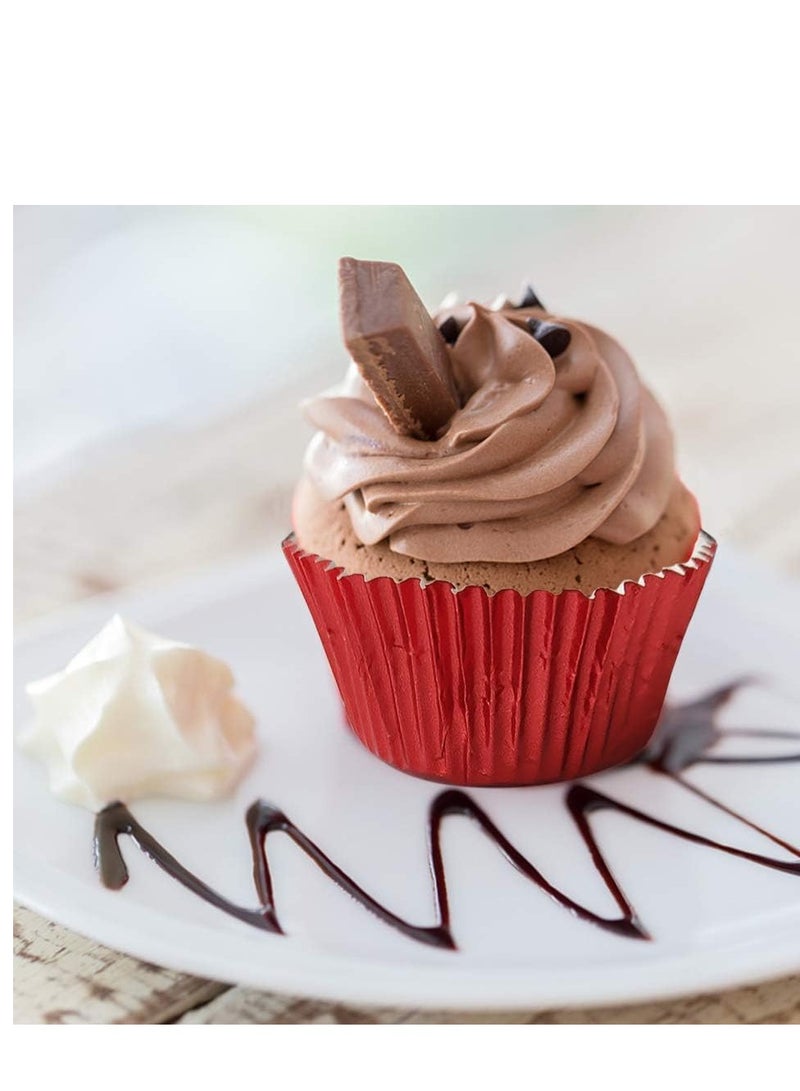 Golf Cupcake Liners Red,GOLF Standard Size Red Foil Cupcake Liners Wrappers Metallic Baking Cups,Muffin Paper Cases, 100 Pack - Image 5