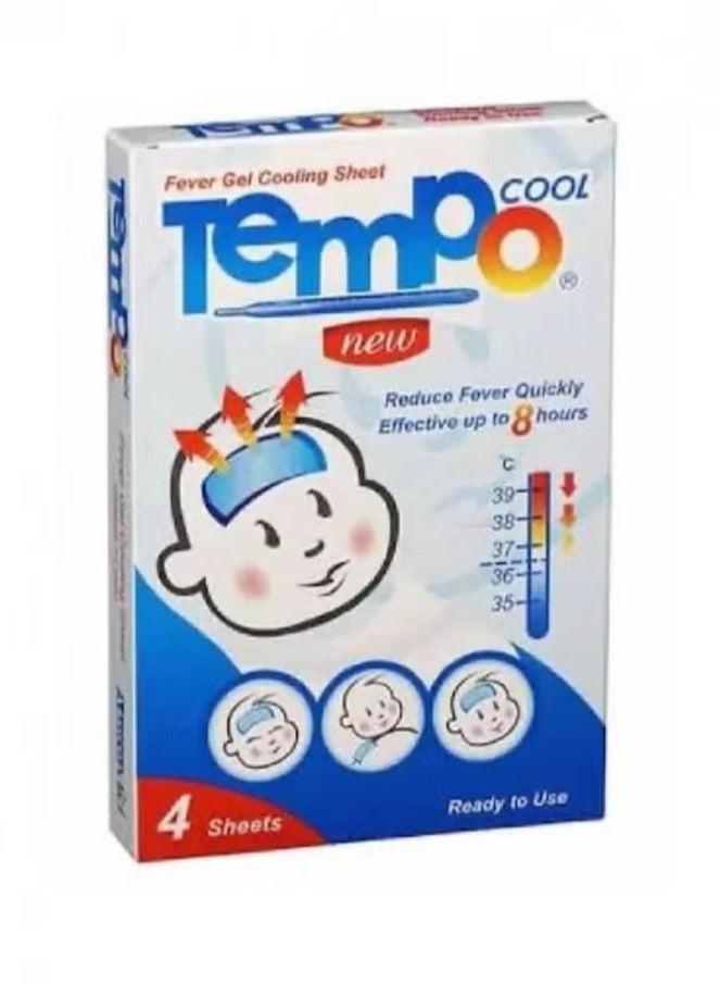 Tempo cool Fever-reducing gel compresses effective for up to 8 continuous hours, 4 pieces - Image 3