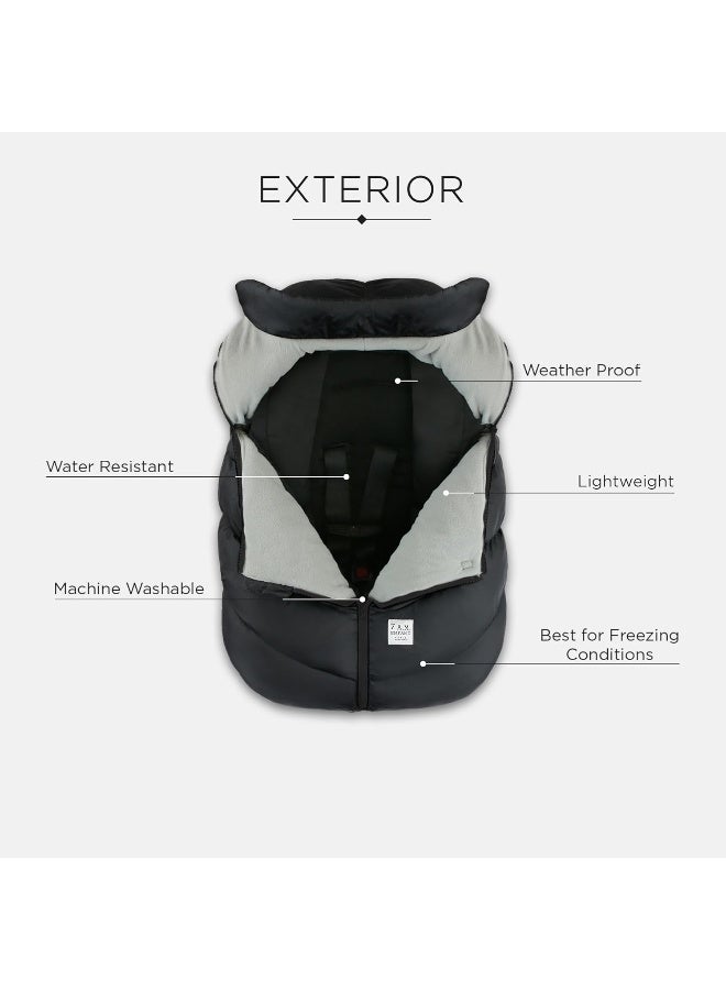 7 A.M. ENFANT Cocoon Infant Car Seat Cover, Metallic Grey - Image 5