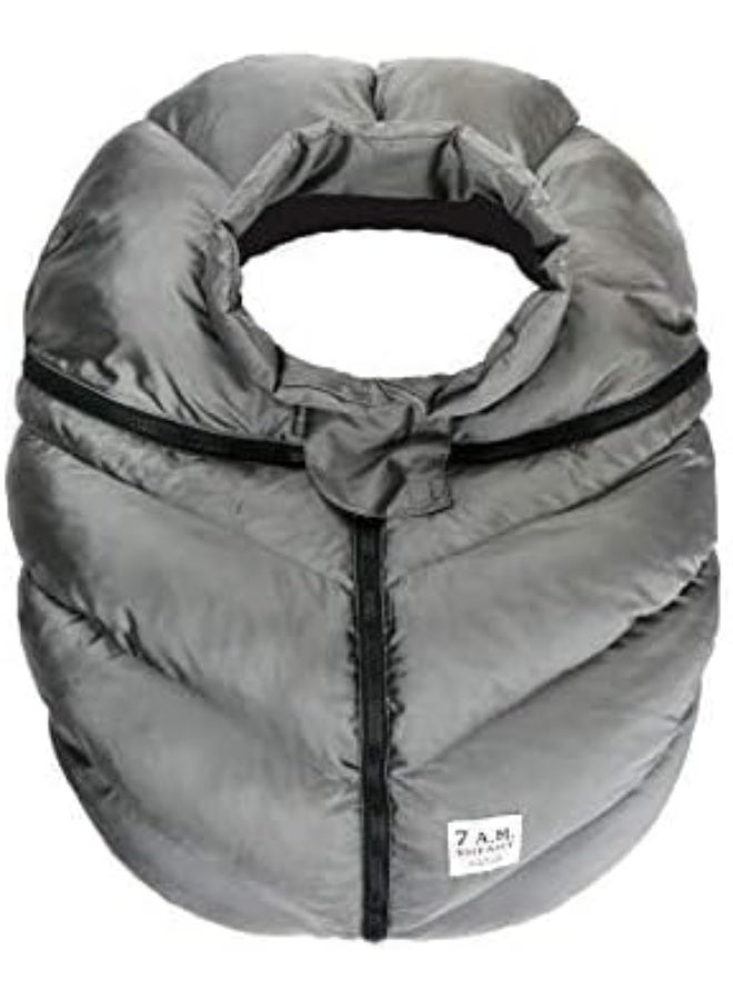 7 A.M. ENFANT Cocoon Infant Car Seat Cover, Metallic Grey - Image 4